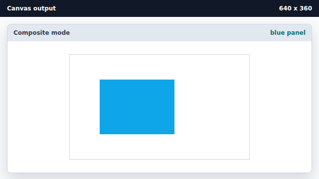 A sky-blue rectangle covers the left of the canvas.