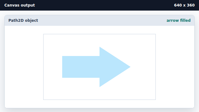 A pale blue arrow shape appears across the canvas.