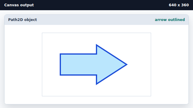 A darker blue outline traces the arrow without changing the fill.