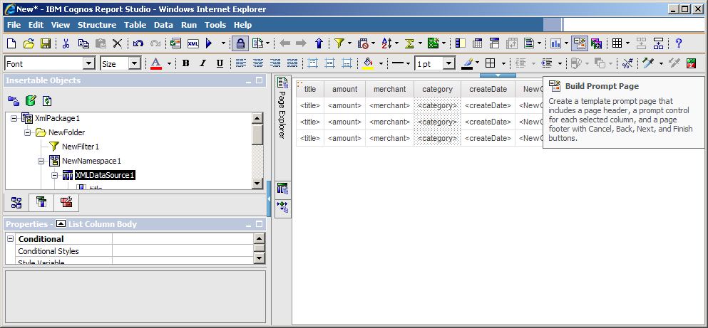 select a column and click on prompt build