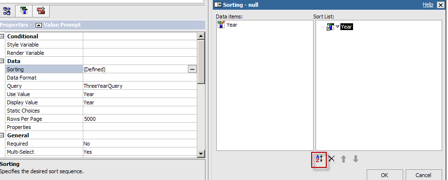 sorting items for list box