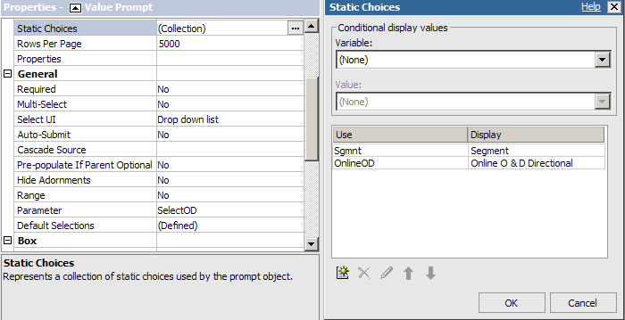 drop down static choices