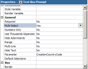 text box properties