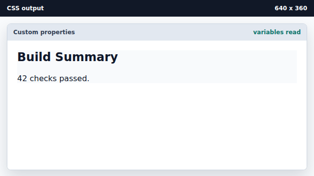 The summary card uses the surface and text colors.