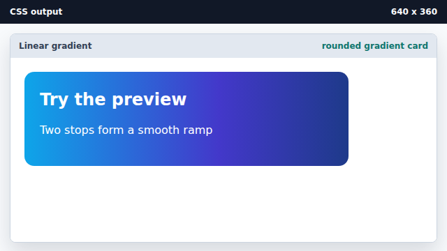 The gradient now sits inside a rounded card.