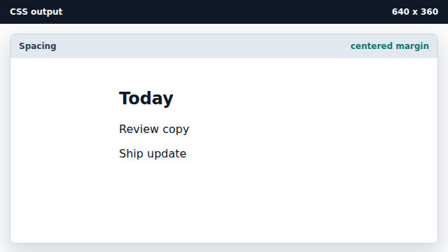 The task panel moves inward and centers in the preview.