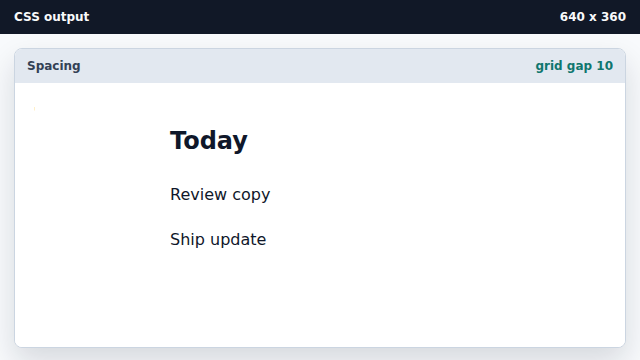 The heading and task rows separate evenly.