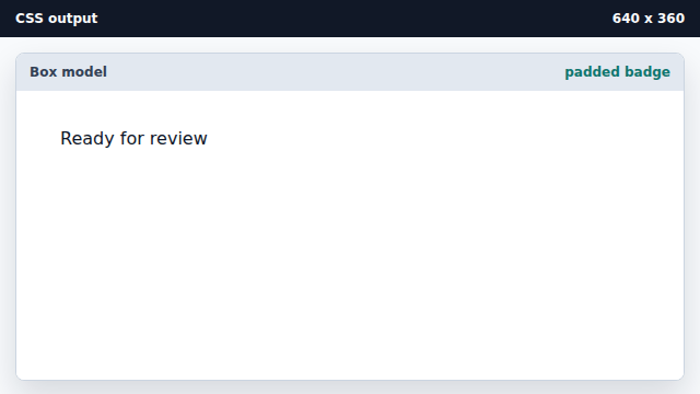 The badge grows around the text.
