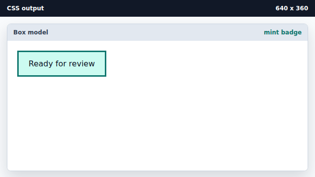 The badge fills with a mint background.