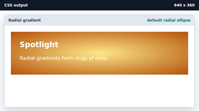 A warm ellipse glows from the center of the panel.