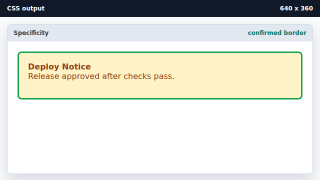 A green border marks the confirmed warning.