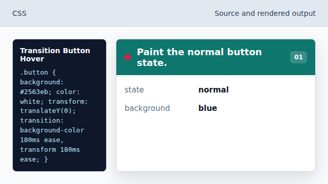 The button starts with a clear primary color.
