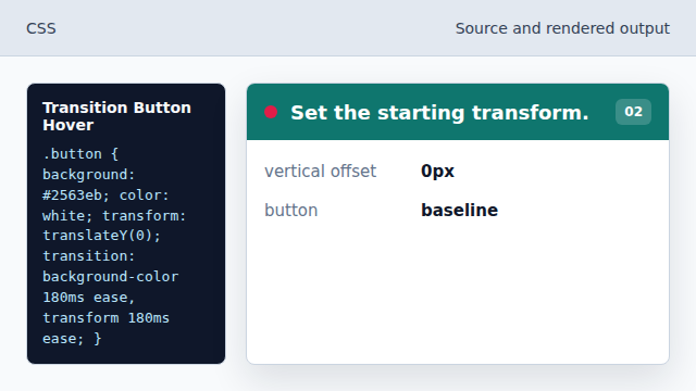 The transform has a known start value before hover.
