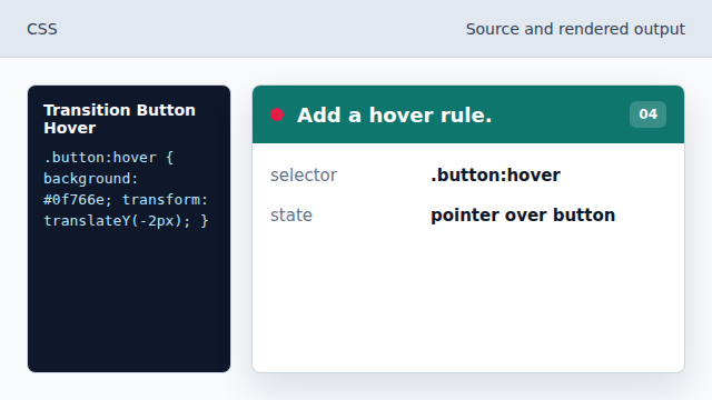 The hover selector provides the target style.