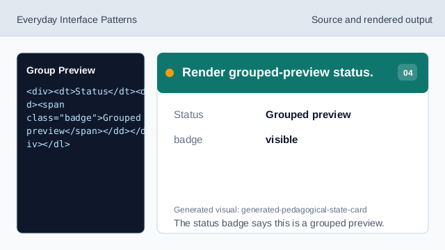 The status badge says this is a grouped preview.