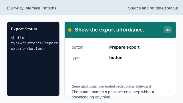 The button names a possible next step without downloading anything.