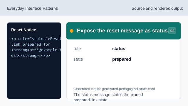 The status message states the pinned prepared-link state.