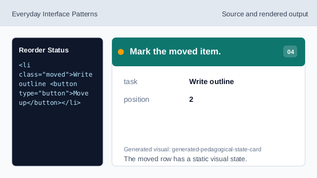 The moved row has a static visual state.
