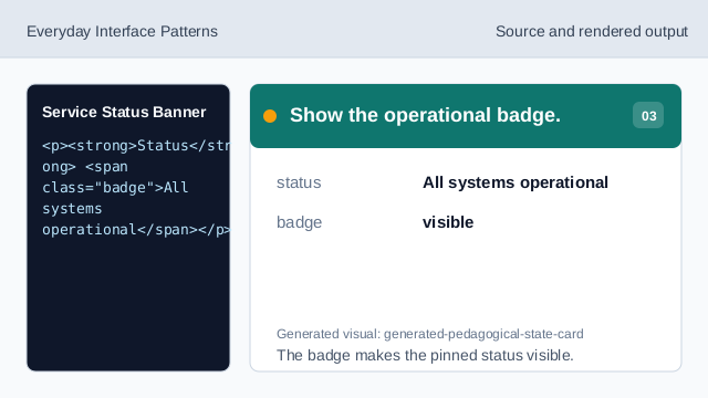 The badge makes the pinned status visible.