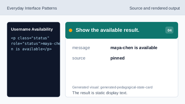 The result is static display text.