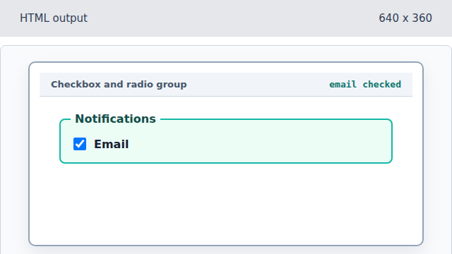 The group shows a checked Email checkbox.
