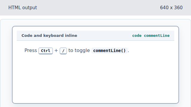 The sentence ends with a monospace commentLine() token.