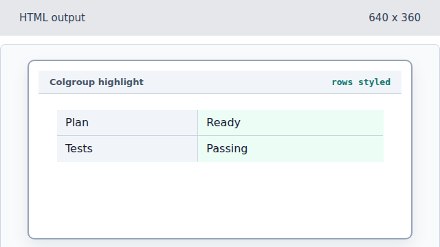 Rows appear with label and value columns styled consistently.