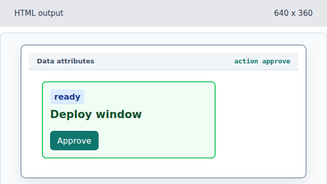 The action button is marked with approve metadata.