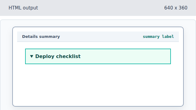 The disclosure shows a Deploy checklist label.