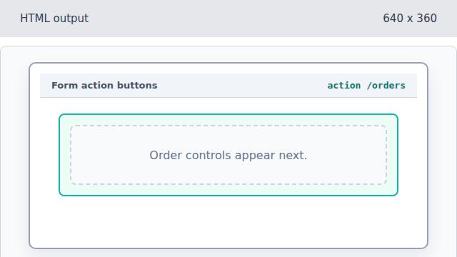 An empty order form appears.
