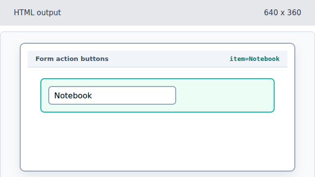 A Notebook item field appears in the form.