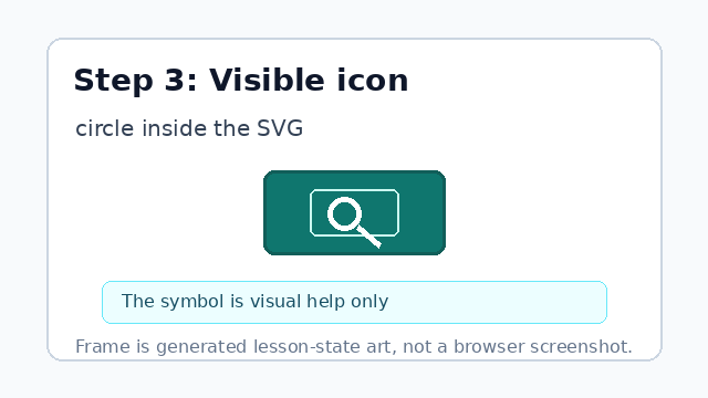The button now shows a simple circular search icon.