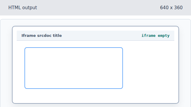 An empty embedded frame appears inside the page.