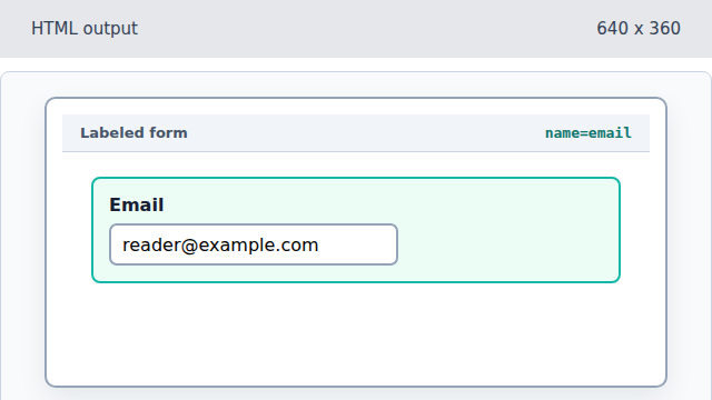 The email input remains visible and is ready for submitted data.