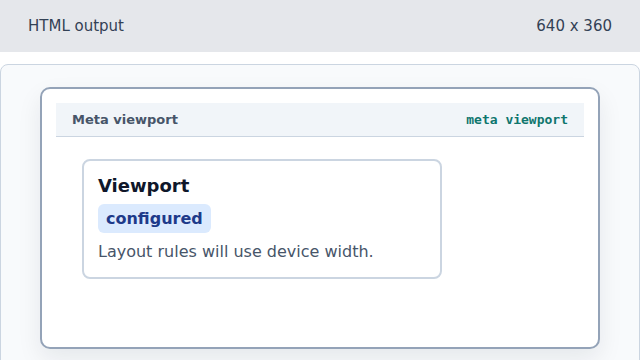 A viewport metadata row appears in the browser state.