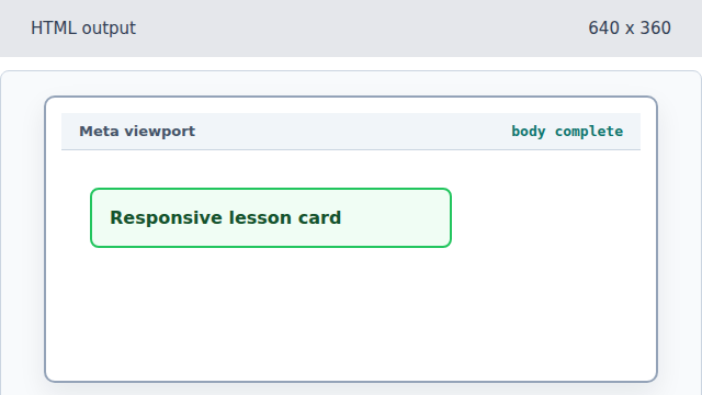 The responsive lesson card remains in the final body.