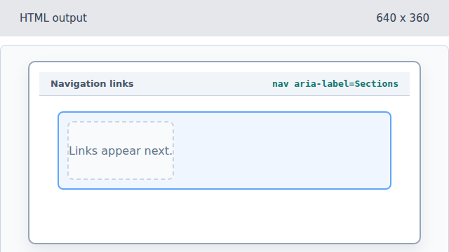A navigation bar region appears without links yet.