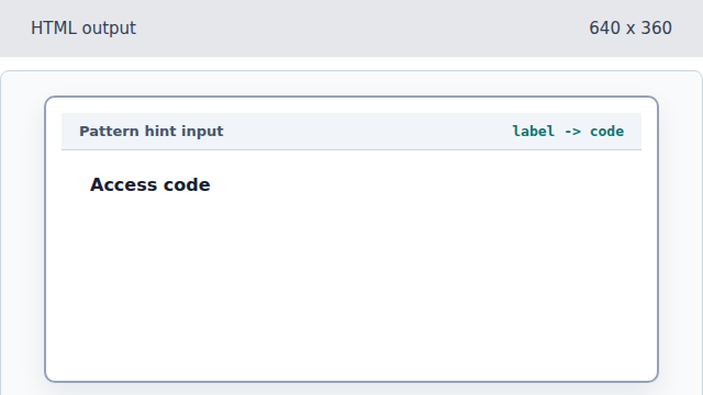 An Access code label appears.