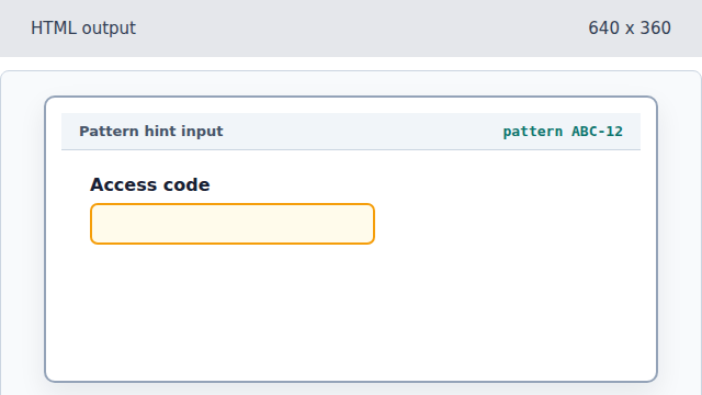 An access-code input appears with a constraint state.