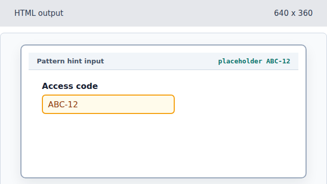 The field shows ABC-12 as a placeholder example.