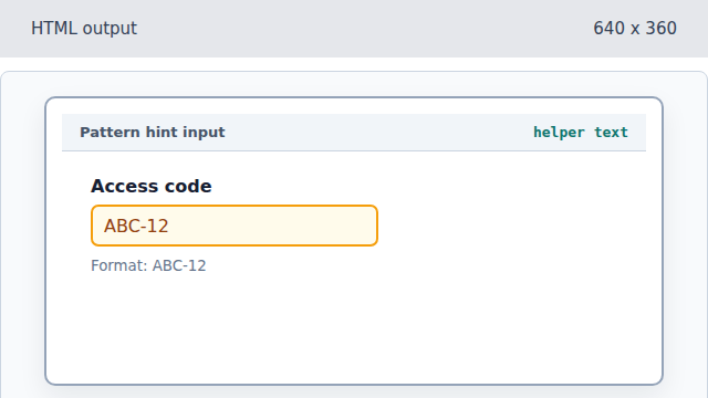 A Format: ABC-12 helper note appears below the input.