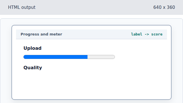 A Quality label appears under the upload progress.