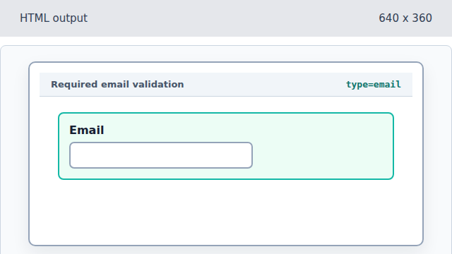 An Email field appears with email validation semantics.