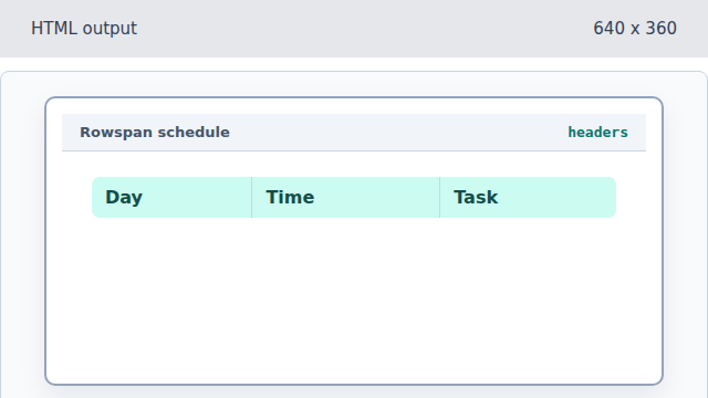 The schedule table shows three column headers.