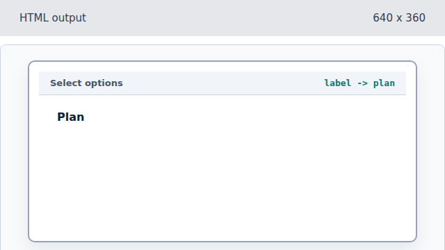 A Plan label appears above an empty area.