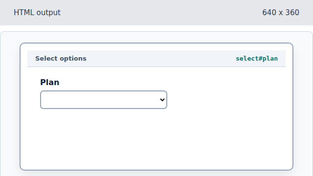 A compact Plan select control appears.
