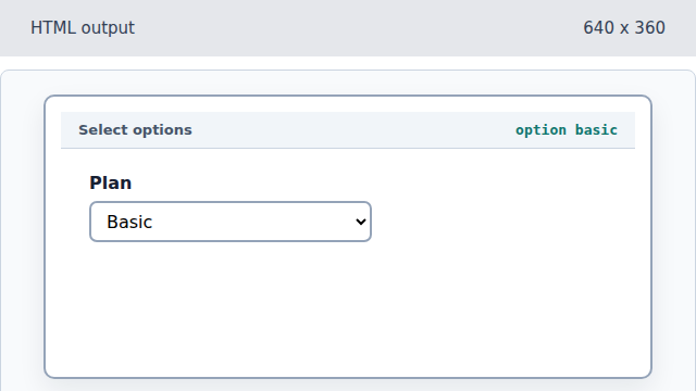 The select can show Basic as an available option.