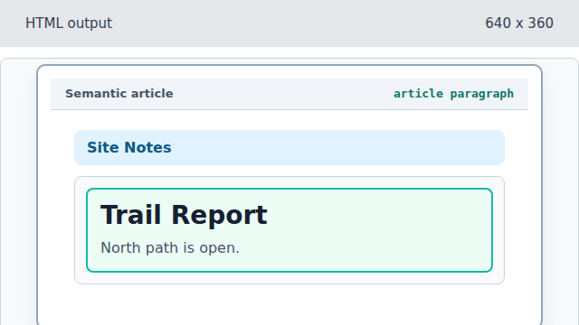The article contains a heading and a short report sentence.