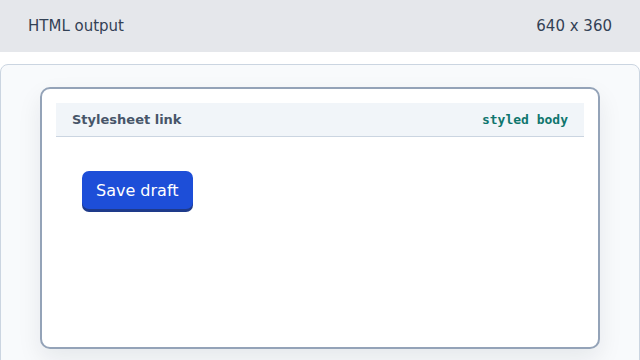The final page shows the styled Save draft action.