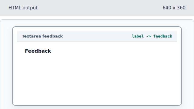 A Feedback label appears in the form.